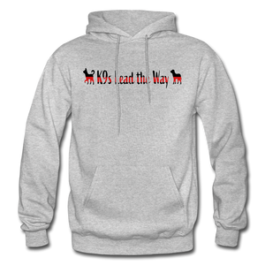 K9s Lead the Way - Fire - Gildan Heavy Blend Adult Hoodie - heather gray