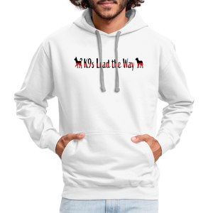 K9s Lead the Way - Fire - Contrast Hoodie - white/gray