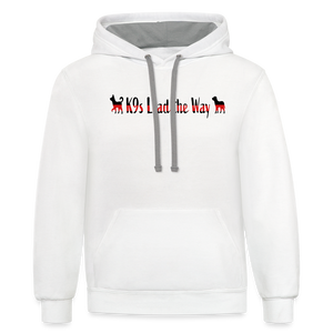 K9s Lead the Way - Fire - Contrast Hoodie - white/gray