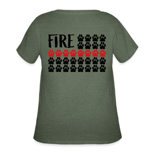 K9s Lead the Way - Fire - Women’s Curvy T-Shirt - heather military green