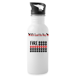 K9s Lead the Way - Fire - Water Bottle - white