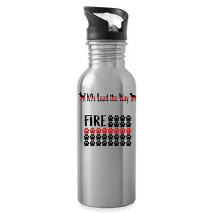 K9s Lead the Way - Fire - Water Bottle - silver