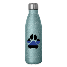 Load image into Gallery viewer, K9s Lead the Way - Police - Insulated Stainless Steel Water Bottle - turquoise glitter
