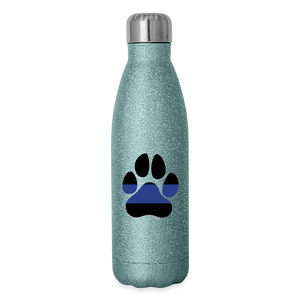 K9s Lead the Way - Police - Insulated Stainless Steel Water Bottle - turquoise glitter