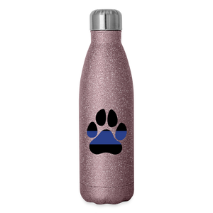 K9s Lead the Way - Police - Insulated Stainless Steel Water Bottle - pink glitter