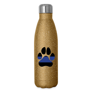 K9s Lead the Way - Police - Insulated Stainless Steel Water Bottle - gold glitter