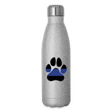 Load image into Gallery viewer, K9s Lead the Way - Police - Insulated Stainless Steel Water Bottle - silver glitter
