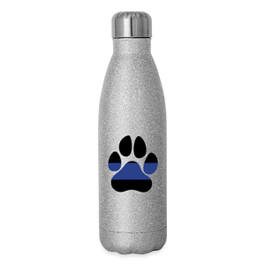 K9s Lead the Way - Police - Insulated Stainless Steel Water Bottle - silver glitter