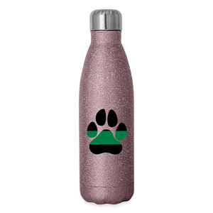 K9s Lead the Way - Military - Insulated Stainless Steel Water Bottle - pink glitter