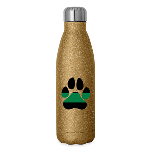 K9s Lead the Way - Military - Insulated Stainless Steel Water Bottle - gold glitter