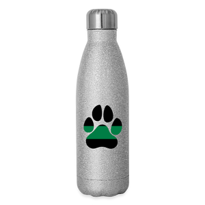 K9s Lead the Way - Military - Insulated Stainless Steel Water Bottle - silver glitter