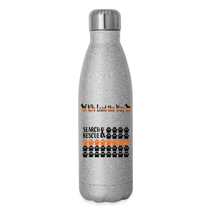 K9s Lead the Way - SAR - Insulated Stainless Steel Water Bottle - silver glitter