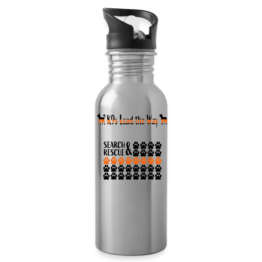 K9s Lead the Way - SAR - Water Bottle - silver