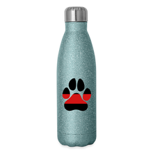 Load image into Gallery viewer, K9s Lead the Way - Fire - Insulated Stainless Steel Water Bottle - turquoise glitter
