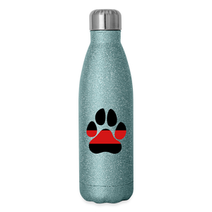 K9s Lead the Way - Fire - Insulated Stainless Steel Water Bottle - turquoise glitter