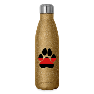 K9s Lead the Way - Fire - Insulated Stainless Steel Water Bottle - gold glitter