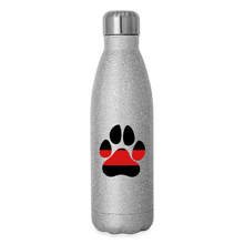 Load image into Gallery viewer, K9s Lead the Way - Fire - Insulated Stainless Steel Water Bottle - silver glitter
