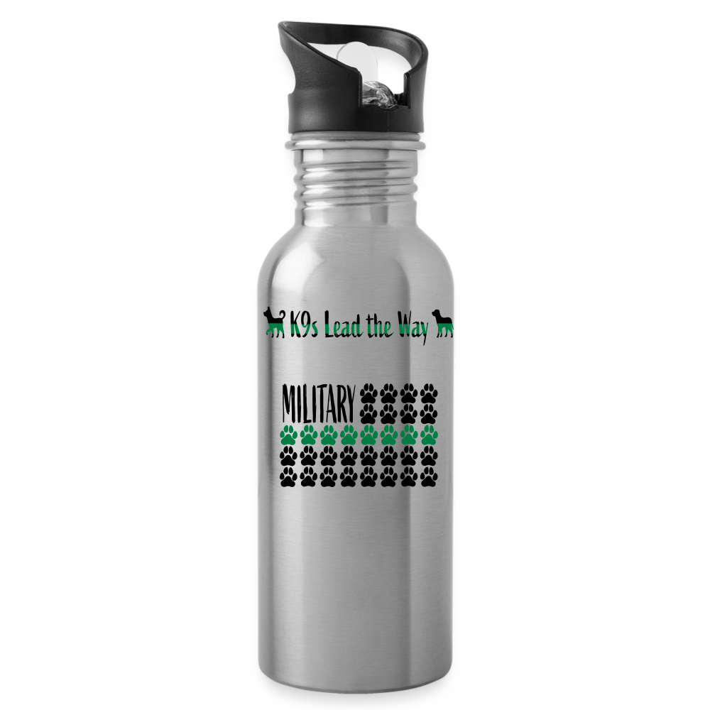 K9s Lead the Way - Military - Water Bottle - silver