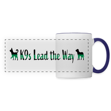 Load image into Gallery viewer, K9s Lead the Way - Military - Panoramic Mug - white/cobalt blue
