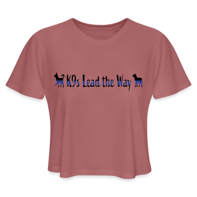 K9s Lead the Way - Police - Women's Cropped T-Shirt - mauve