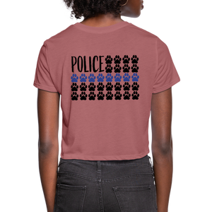 K9s Lead the Way - Police - Women's Cropped T-Shirt - mauve