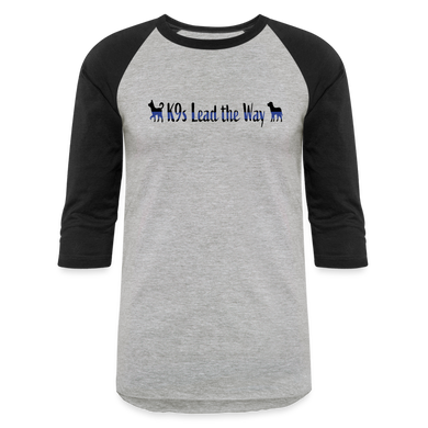 K9s Lead the Way - Police - Baseball T-Shirt - heather gray/black