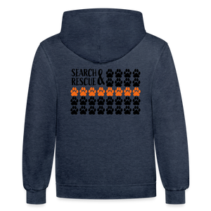 K9s Lead the Way - SAR - Contrast Hoodie - indigo heather/asphalt