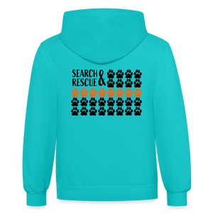 K9s Lead the Way - SAR - Contrast Hoodie - scuba blue/asphalt