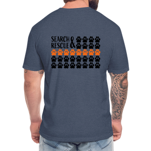 K9s Lead the Way - SAR - Fitted Cotton/Poly T-Shirt by Next Level - heather navy