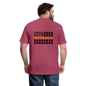 K9s Lead the Way - SAR - Fitted Cotton/Poly T-Shirt by Next Level - heather burgundy