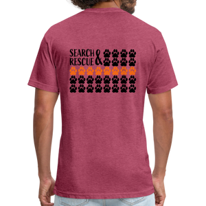 K9s Lead the Way - SAR - Fitted Cotton/Poly T-Shirt by Next Level - heather burgundy