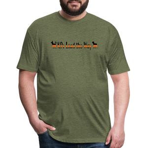 K9s Lead the Way - SAR - Fitted Cotton/Poly T-Shirt by Next Level - heather military green