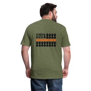 K9s Lead the Way - SAR - Fitted Cotton/Poly T-Shirt by Next Level - heather military green