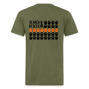 K9s Lead the Way - SAR - Fitted Cotton/Poly T-Shirt by Next Level - heather military green