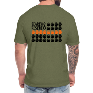 K9s Lead the Way - SAR - Fitted Cotton/Poly T-Shirt by Next Level - heather military green