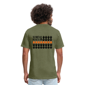 K9s Lead the Way - SAR - Fitted Cotton/Poly T-Shirt by Next Level - heather military green