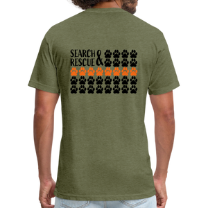 K9s Lead the Way - SAR - Fitted Cotton/Poly T-Shirt by Next Level - heather military green