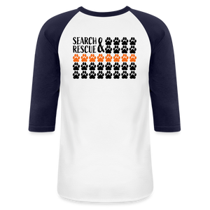 K9s Lead the Way - SAR - Baseball T-Shirt - white/navy