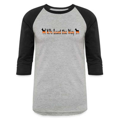 K9s Lead the Way - SAR - Baseball T-Shirt - heather gray/black