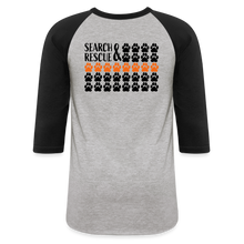 Load image into Gallery viewer, K9s Lead the Way - SAR - Baseball T-Shirt - heather gray/black
