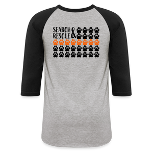 K9s Lead the Way - SAR - Baseball T-Shirt - heather gray/black