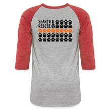 Load image into Gallery viewer, K9s Lead the Way - SAR - Baseball T-Shirt - heather gray/red
