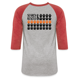 K9s Lead the Way - SAR - Baseball T-Shirt - heather gray/red