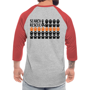 K9s Lead the Way - SAR - Baseball T-Shirt - heather gray/red