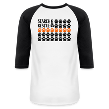 Load image into Gallery viewer, K9s Lead the Way - SAR - Baseball T-Shirt - white/black
