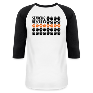 K9s Lead the Way - SAR - Baseball T-Shirt - white/black