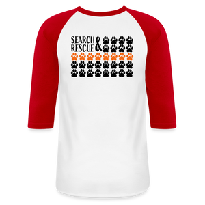 K9s Lead the Way - SAR - Baseball T-Shirt - white/red