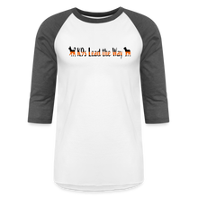 Load image into Gallery viewer, K9s Lead the Way - SAR - Baseball T-Shirt - white/charcoal
