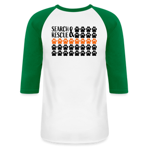K9s Lead the Way - SAR - Baseball T-Shirt - white/kelly green