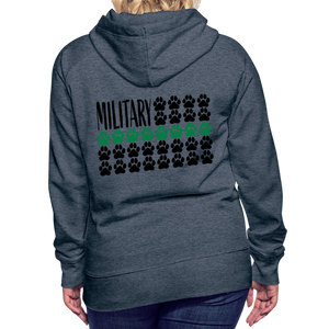 K9s Lead the Way - Military - Women’s Premium Hoodie - heather denim